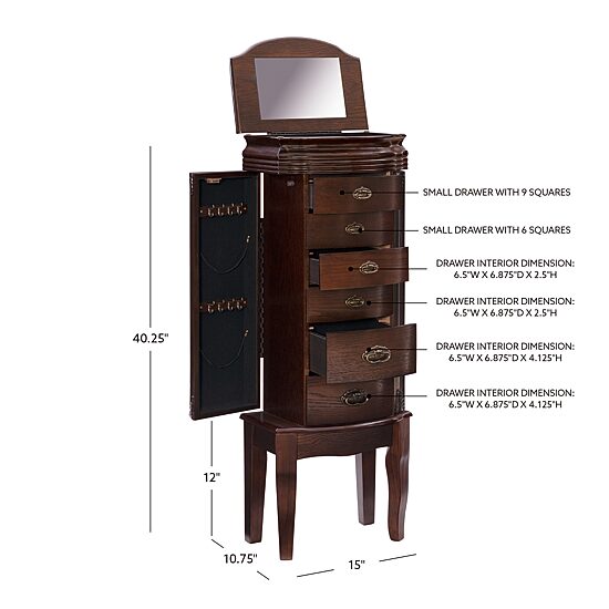 Powell Company Holly Espresso Jewelry Armoire