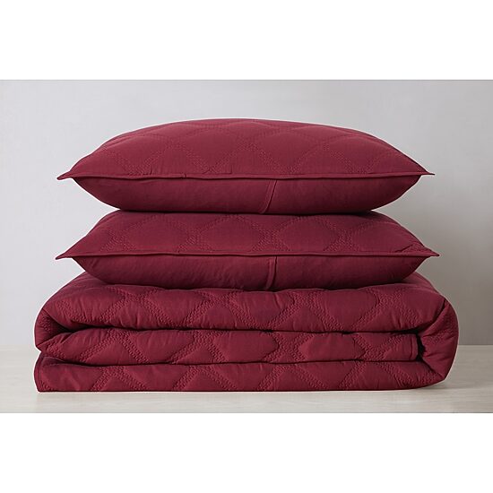 Truly Soft Everyday 3D Puff Solid Quilt Set