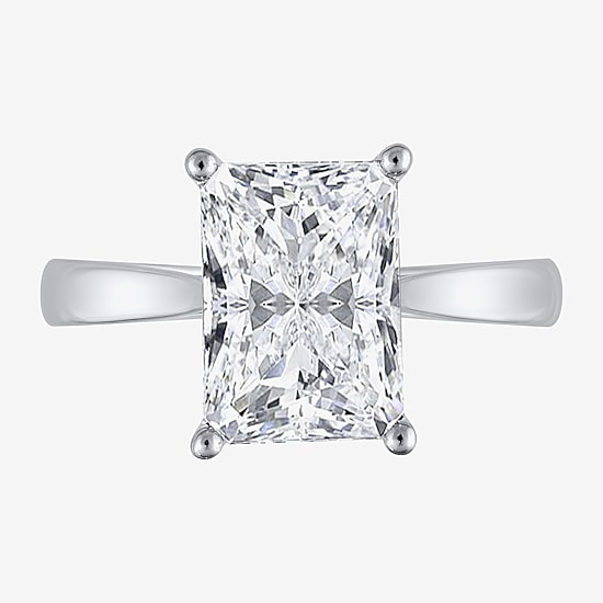 (H-I / SI2) Womens 3 CT. Lab-Grown White Diamond 14K Gold Radiant-Cut Solitaire Engagement Ring