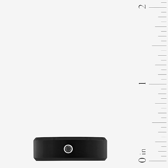 Mens 8MM Diamond Accent Black Diamond Tungsten Wedding Band