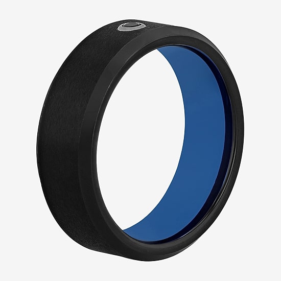 Mens 8MM Diamond Accent Black Diamond Tungsten Wedding Band