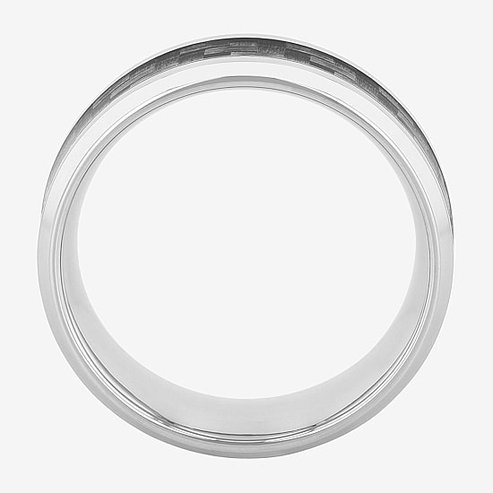 Mens 8MM Stainless Steel Wedding Band