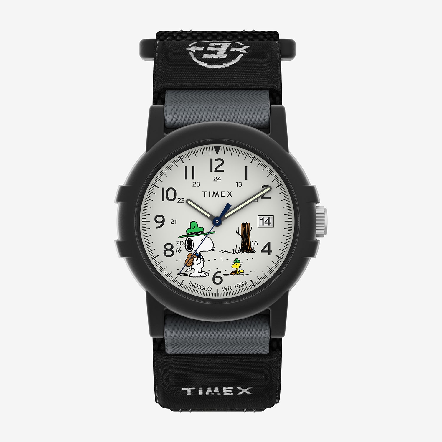 Timex Expedition Peanuts Unisex Adult Black Strap Watch Tw4b29100jt
