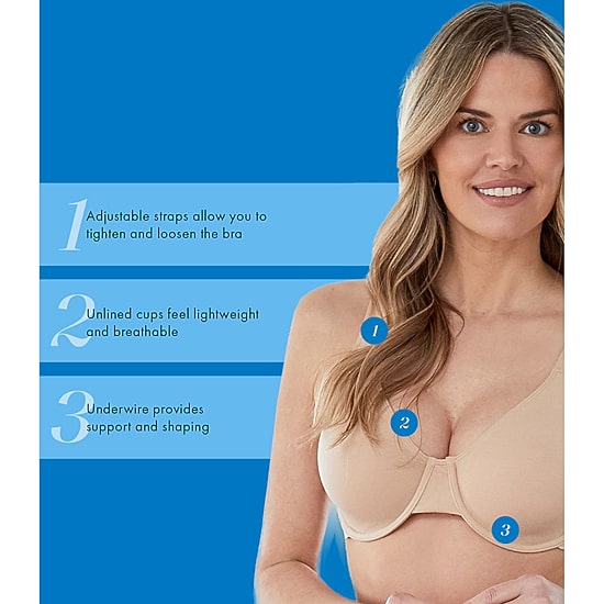Bestform Everyday Unlined Cotton Stretch T-Shirt Bra with Underwire Support-  5000100