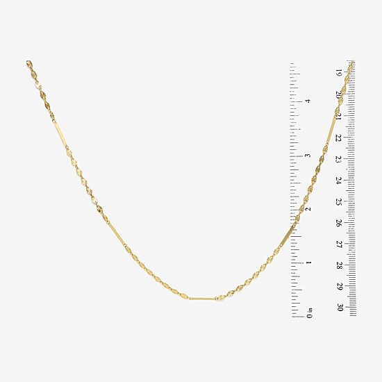 Made in Italy Womens 10K Gold 18 Inch Mesh Chain Necklace