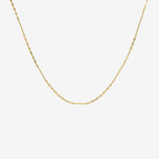 Made in Italy Womens 10K Gold 18 Inch Mesh Chain Necklace