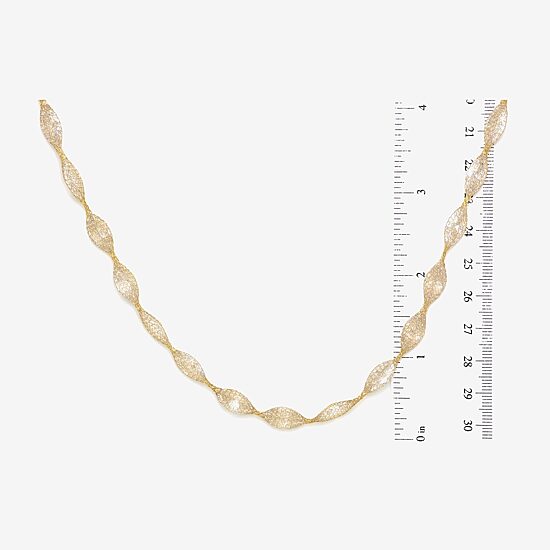 Made in Italy Womens 10K Gold 18 Inch Mesh Chain Necklace