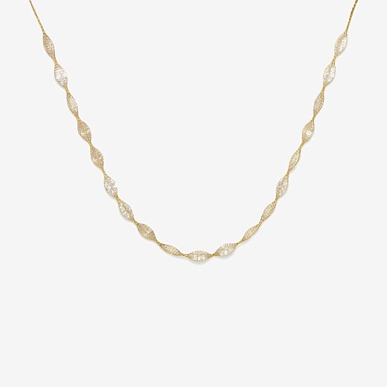 Made in Italy Womens 10K Gold 18 Inch Mesh Chain Necklace