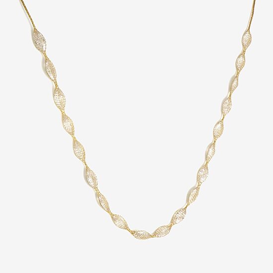Made in Italy Womens 10K Gold 18 Inch Mesh Chain Necklace