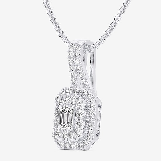 (G-H / Vs1-Vs2) Womens 1/2 CT. T.W. Lab Grown White Diamond 10K White, Yellow, or Rose Gold Pendant Necklace