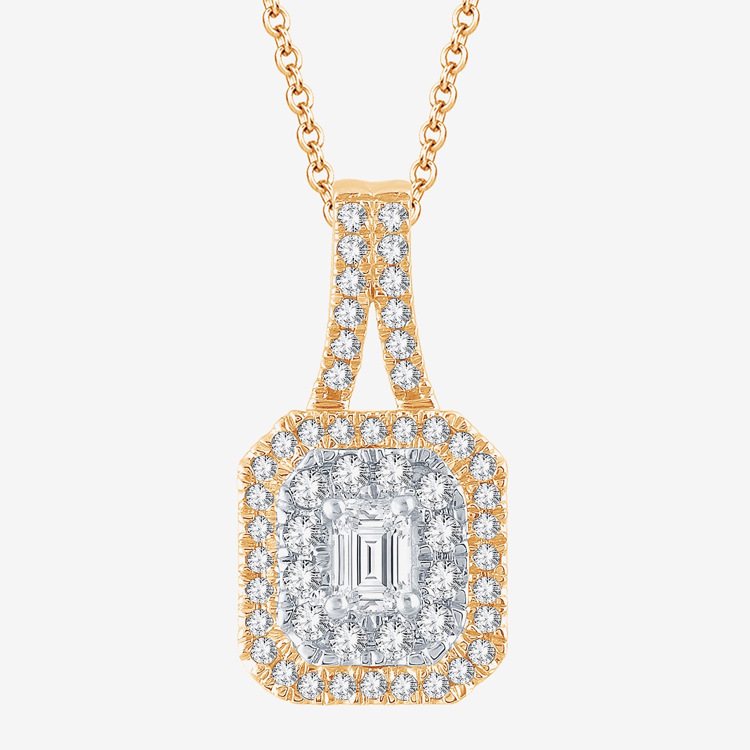 (G-H / Vs1-Vs2) Womens 1/2 CT. T.W. Lab Grown White Diamond 10K White, Yellow, or Rose Gold Pendant Necklace