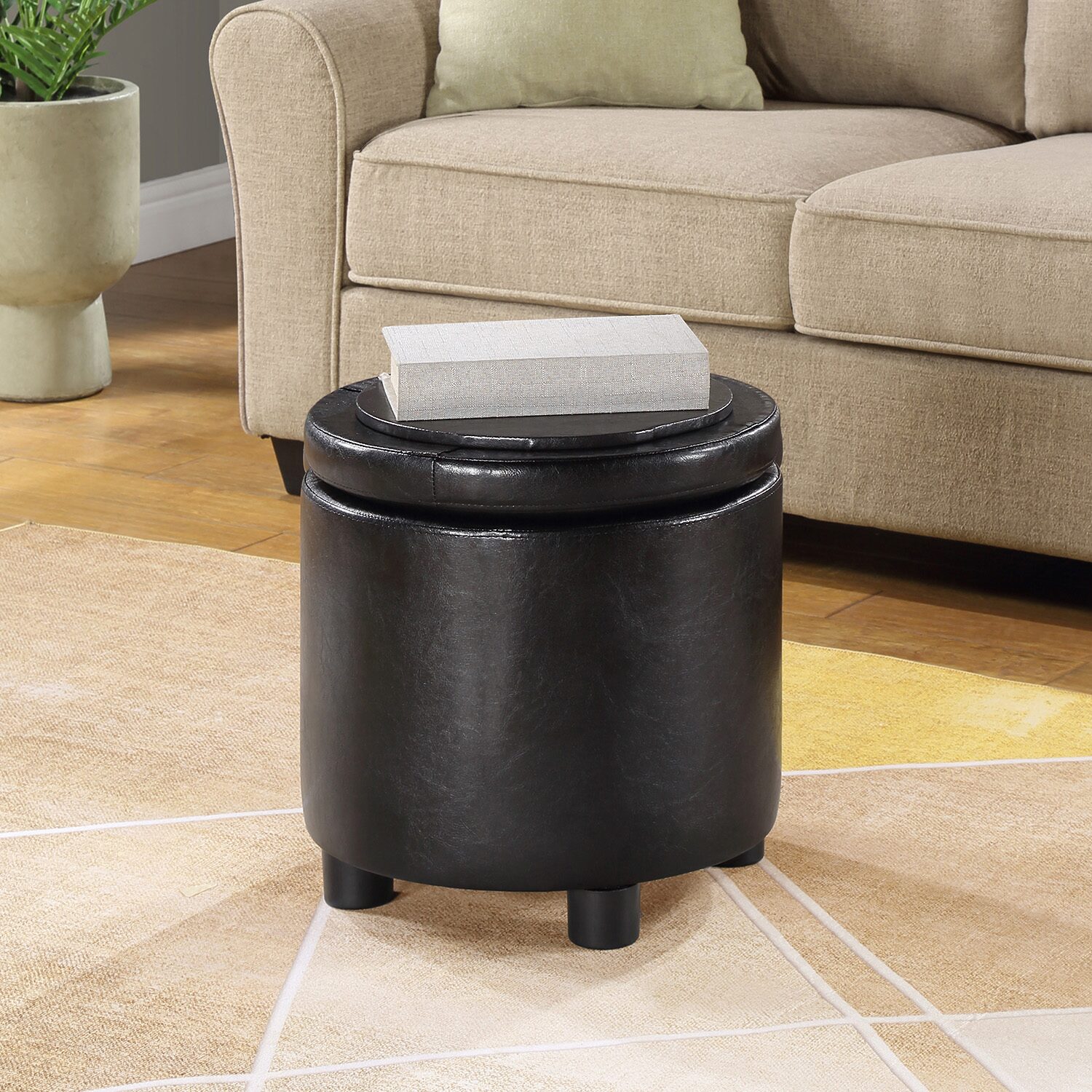 Designs4Comfort Round Storage Ottoman