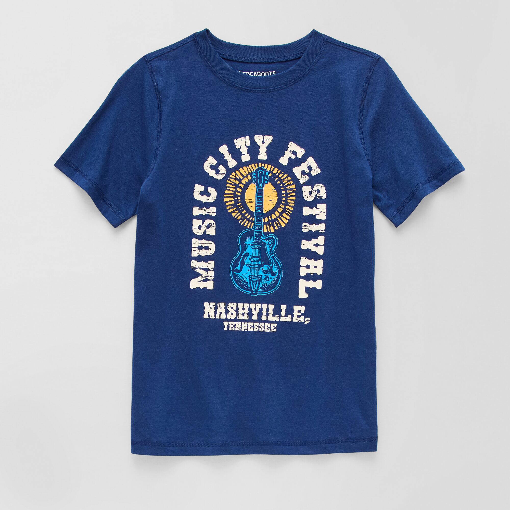 Thereabouts Little & Big Kid Boys Easy-on + Easy-off Sensory Friendly Crew Neck Short Sleeve Adaptive Regular Fit Graphic T-Shirt
