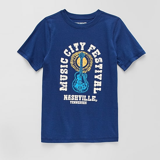 Thereabouts Little & Big Kid Boys Easy-on + Easy-off Sensory Friendly Crew Neck Short Sleeve Adaptive Regular Fit Graphic T-Shirt