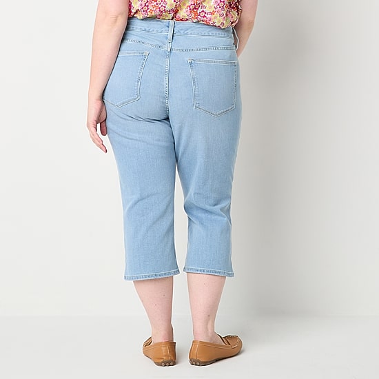 St. John's Bay Womens Plus Skinny Mid Rise Capri Pant
