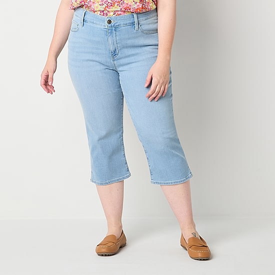 St. John's Bay Womens Plus Skinny Mid Rise Capri Pant