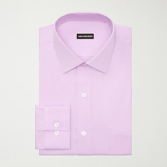 Van Heusen Ultra Flex Mens Regular Fit Stretch Fabric Wrinkle Free Long Sleeve Dress Shirt