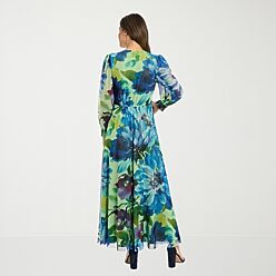 jcpenney long sleeve maxi dresses Robbie Bee Women's Plus V Neck Long Sleeve Balloon Maxi Dress | Pink | Plus 24w