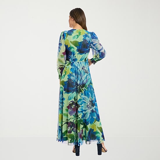 Clover And Sloane Womens V Neck Long Sleeve Maxi Dress