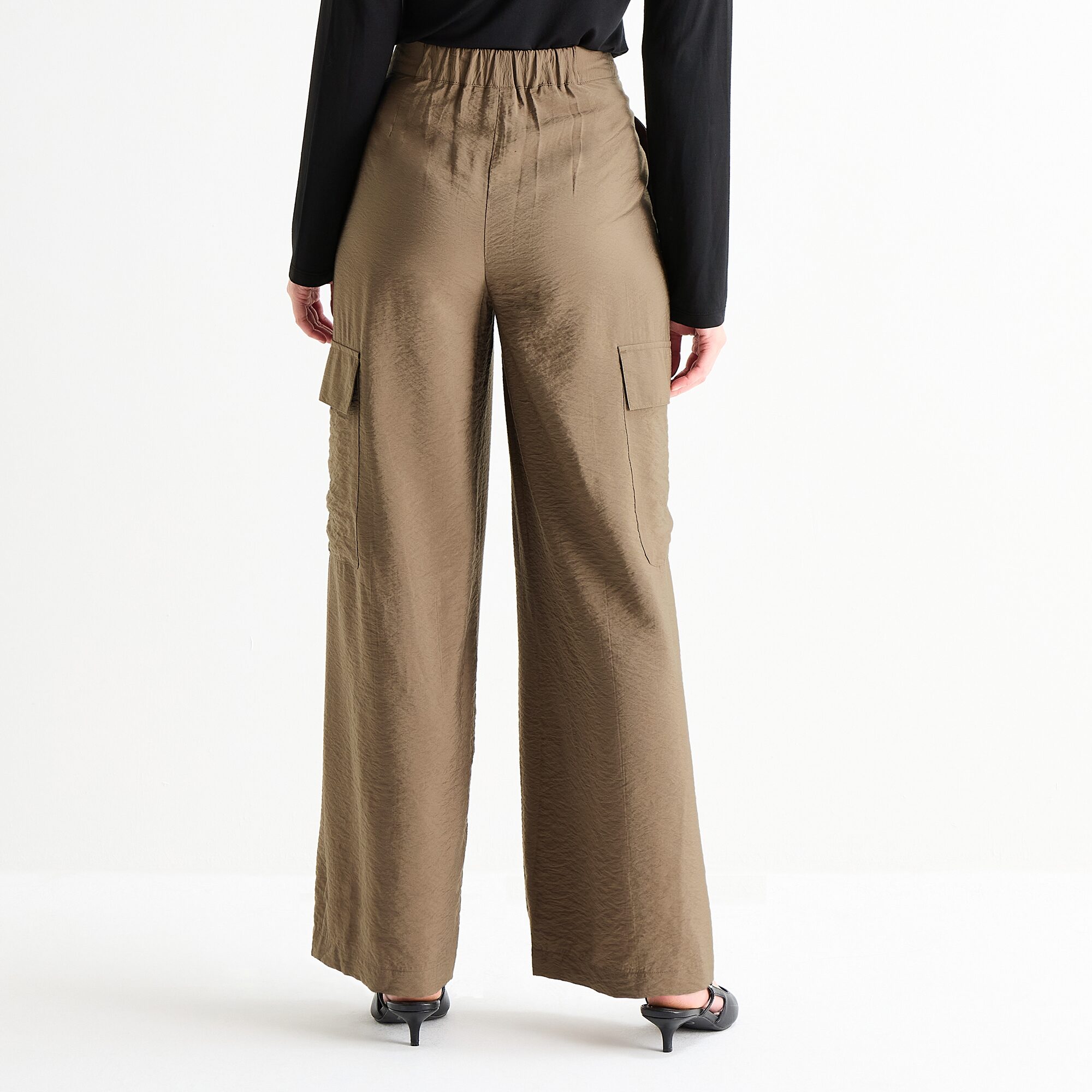 Worthington Womens Tall Flare High Rise Cargo Pant