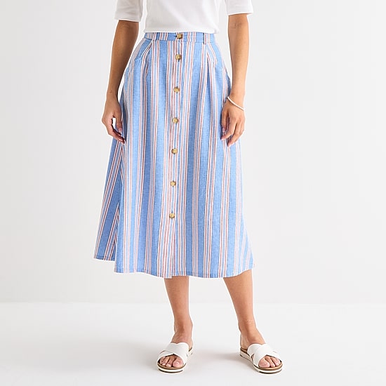 St. John's Bay Womens Tall Mid Rise Midi A-Line Skirt