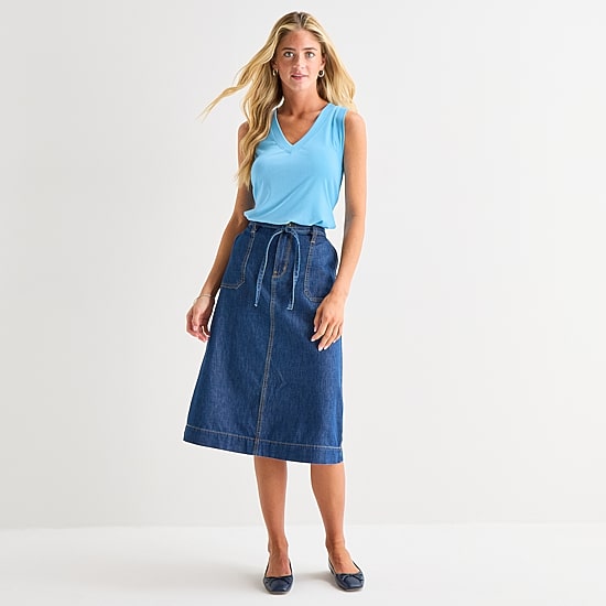 St. John's Bay Womens Tall V Neck Sleeveless Blouse