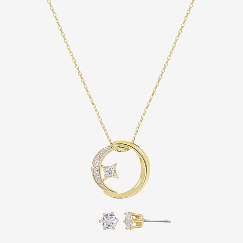 Sparkle Allure Womens Cubic Zirconia 14K Gold Over Brass 2-pc. Jewelry Set, One Size