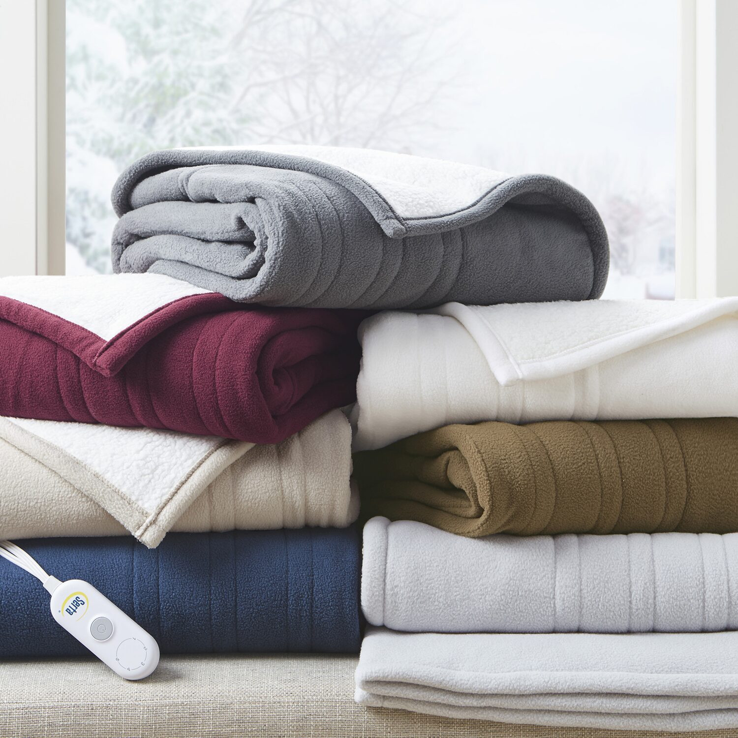 Serta Fleece to Sherpa Electric Throw