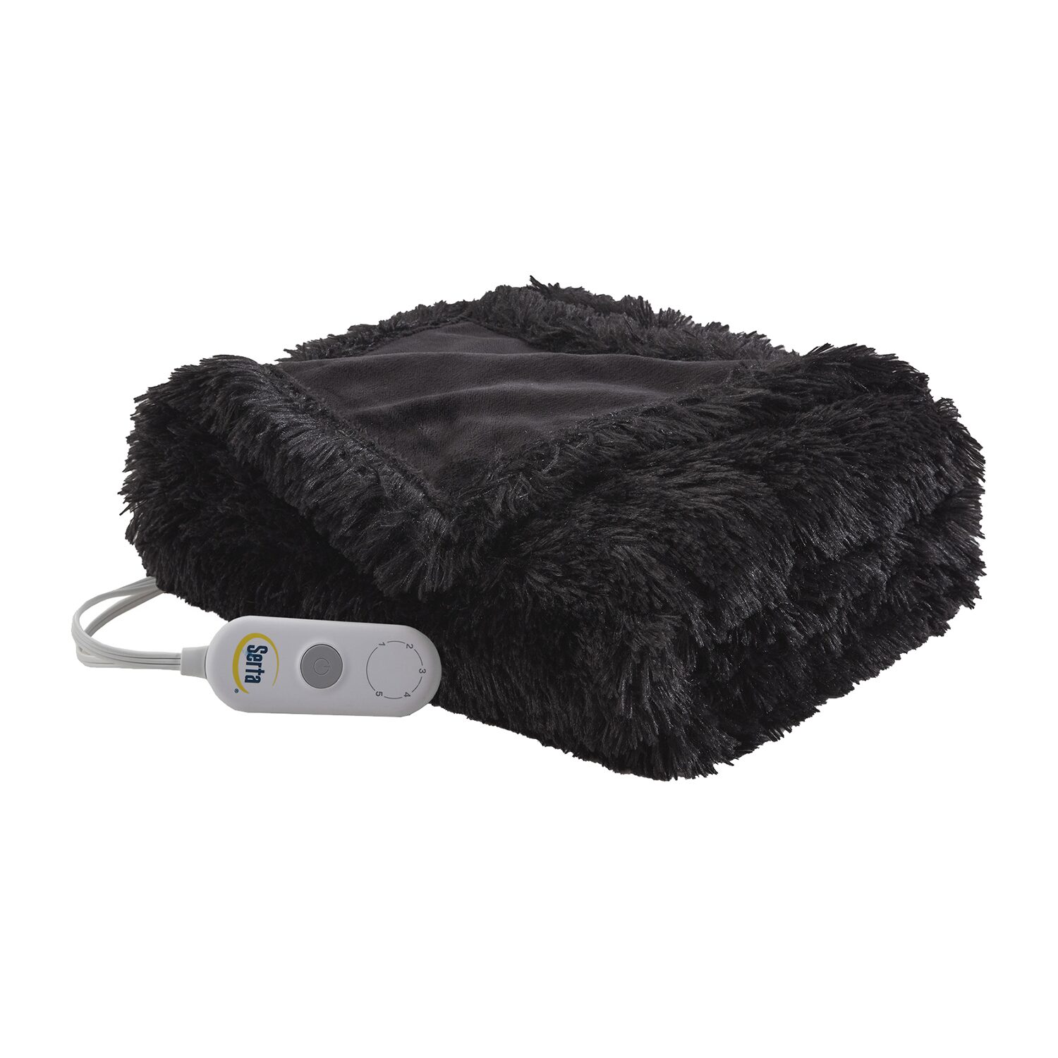 Serta® Leena Shaggy Faux Fur Heated Throw