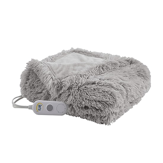 Serta® Leena Shaggy Faux Fur Heated Throw
