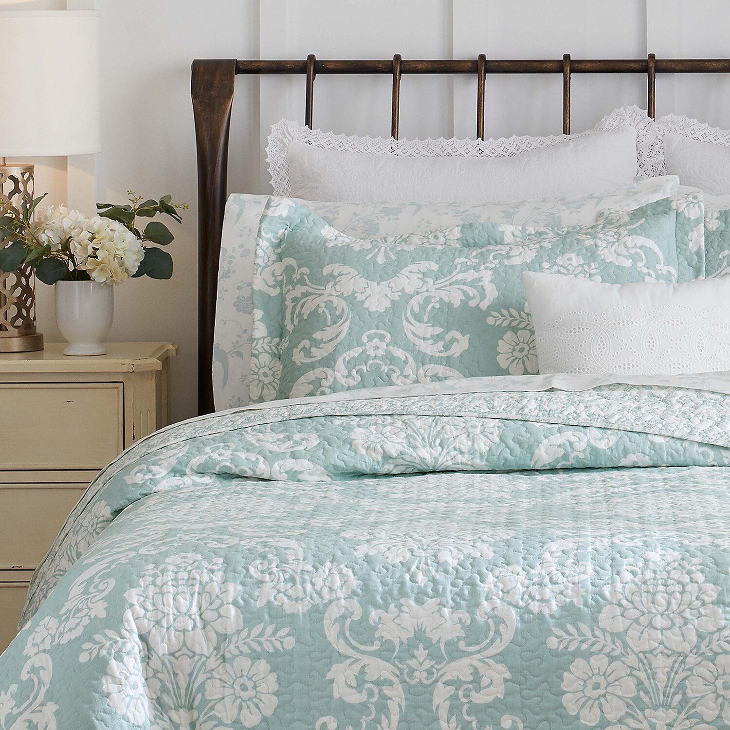 Laura Ashley Venetia Floral Reversible Quilt Set