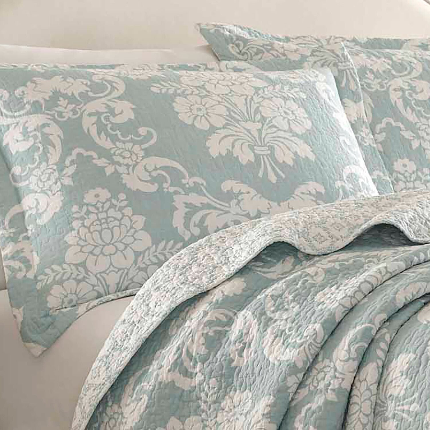 Laura Ashley Venetia Floral Reversible Quilt Set