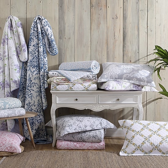 Laura Ashley Walled Garden Floral Reversible Quilt Set
