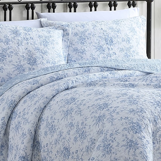 Laura Ashley Walled Garden Floral Reversible Quilt Set