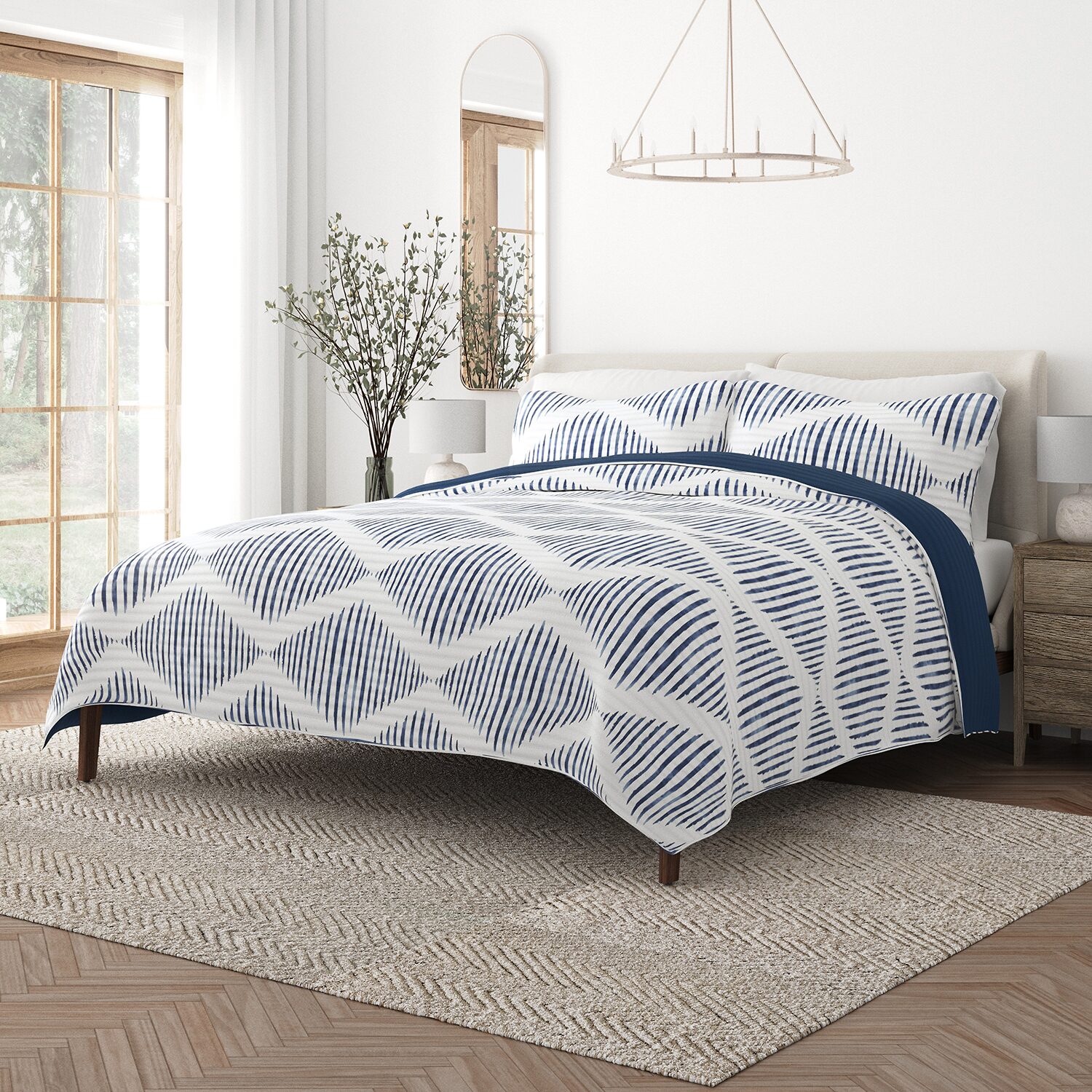 Casual Comfort Pattern Reversible Contemporary Lightweight 3 Pc. Quilt Set
