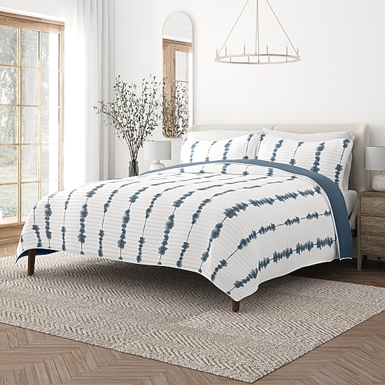 Casual Comfort Pattern Reversible Contemporary Lightweight 3 Pc. Quilt Set