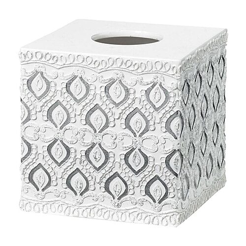 Popular Bath Monaco Tissue Box Cover, One Size, White