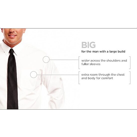 J.Ferrar Mens Easy-Care Stretch Long Sleeve Big and Tall Dress Shirt