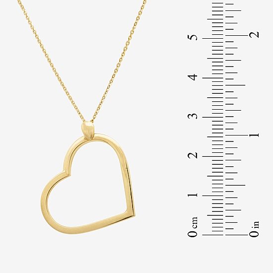 Womens 14K Gold Heart 18 Inch Pendant Necklace