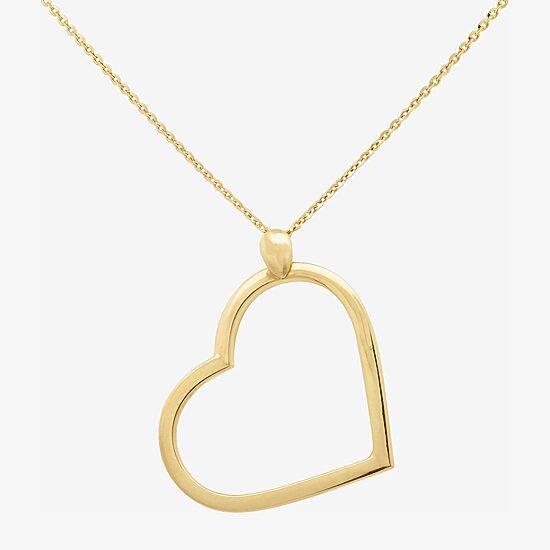 Womens 14K Gold Heart 18 Inch Pendant Necklace