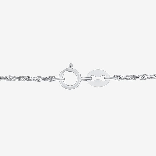Mens White Cubic Zirconia Sterling Silver Cross 24 Inch Pendant Necklace
