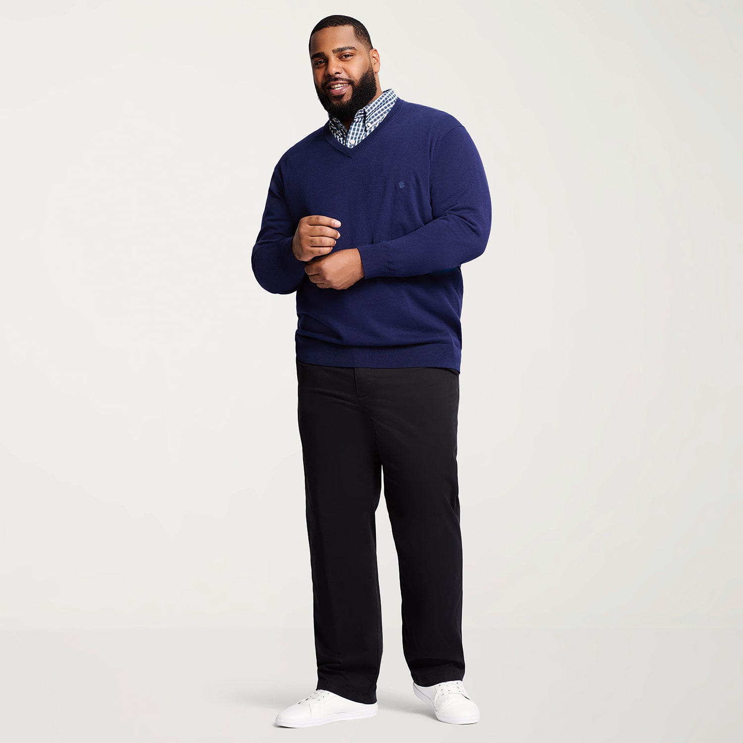 IZOD Sportflex Waistband Non Iron Performance Mens Straight Fit Big and Tall Flat Front Pant