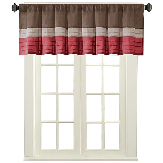 Madison Park Tradewinds Polyoni Pintuck-Striped Rod-Pocket Valance