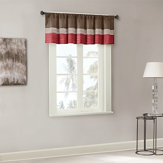 Madison Park Tradewinds Polyoni Pintuck-Striped Rod-Pocket Valance
