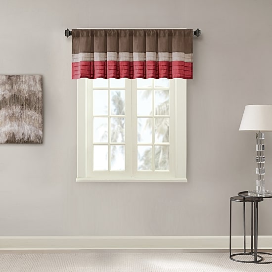 Madison Park Tradewinds Polyoni Pintuck-Striped Rod-Pocket Valance