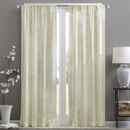Madison Park Iris Diamond Rod Pocket Sheer Single Curtain Panel