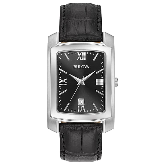 Bulova Classic Mens Black Strap Watch 96b269