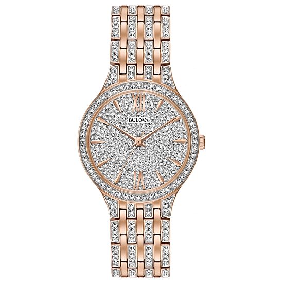 Bulova Phantom Womens Rose Goldtone Stainless Steel Bracelet Watch 98l235