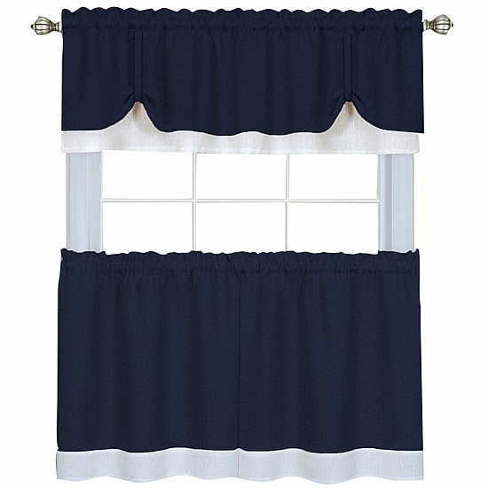 Darcy 3-pc. Rod Pocket Kitchen Curtains & Drapes Window Set