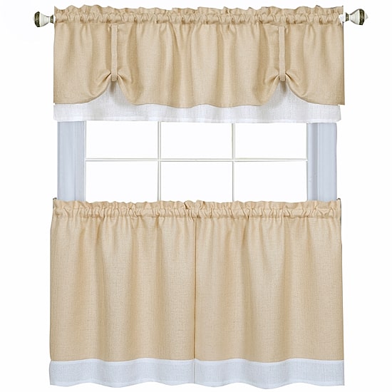 Darcy 3-pc. Rod Pocket Kitchen Curtains & Drapes Window Set